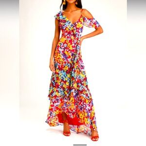 Lulu’s floral red dress - new with tags